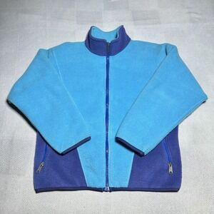 Vintage The North Face Aqua Purple Full Zip Fleece Jacket Womens Medium USA Made